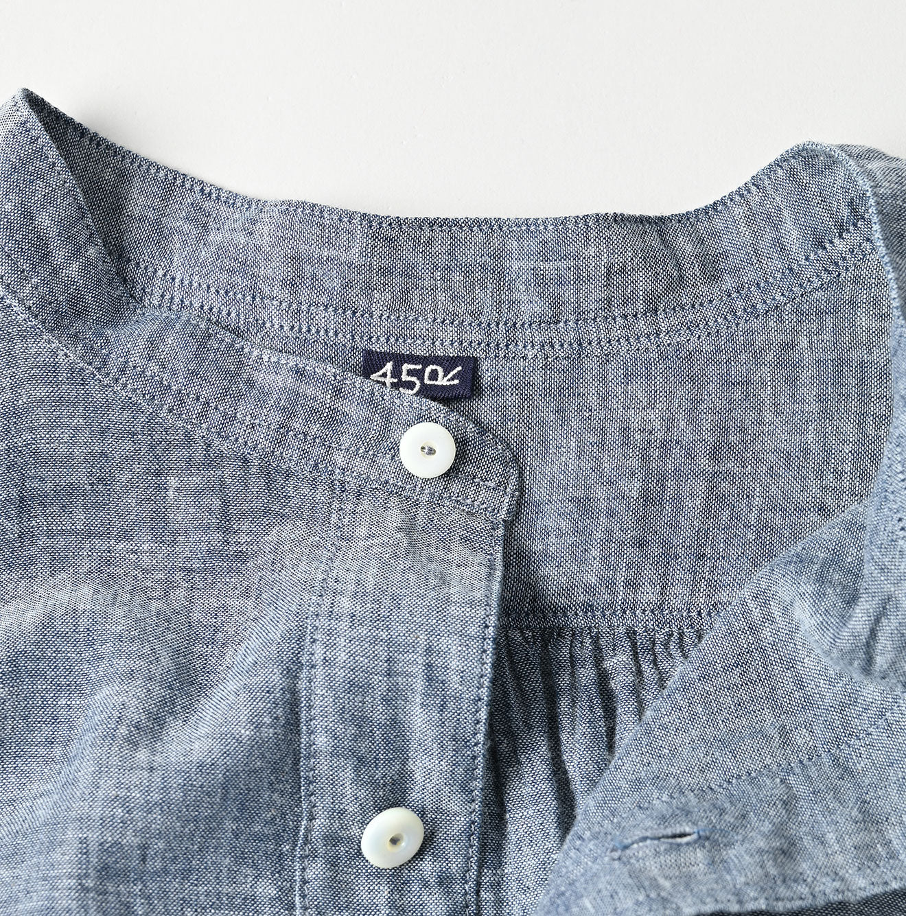 Indigo Gauze Henley Shirt - 45R by 45rpm studio