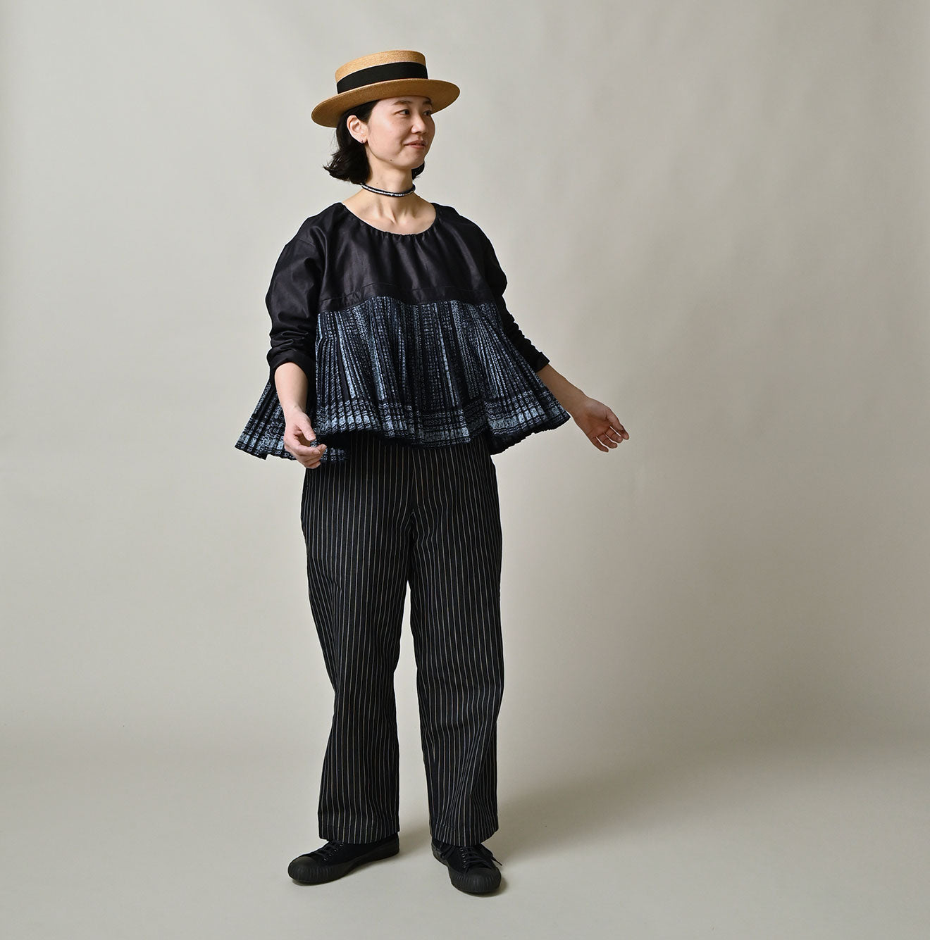 45R Indigo Bassen Sarasa Blouse