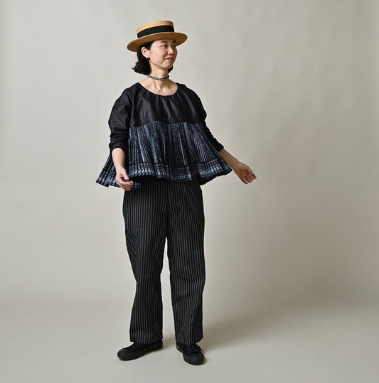 45R Indigo Bassen Sarasa Blouse