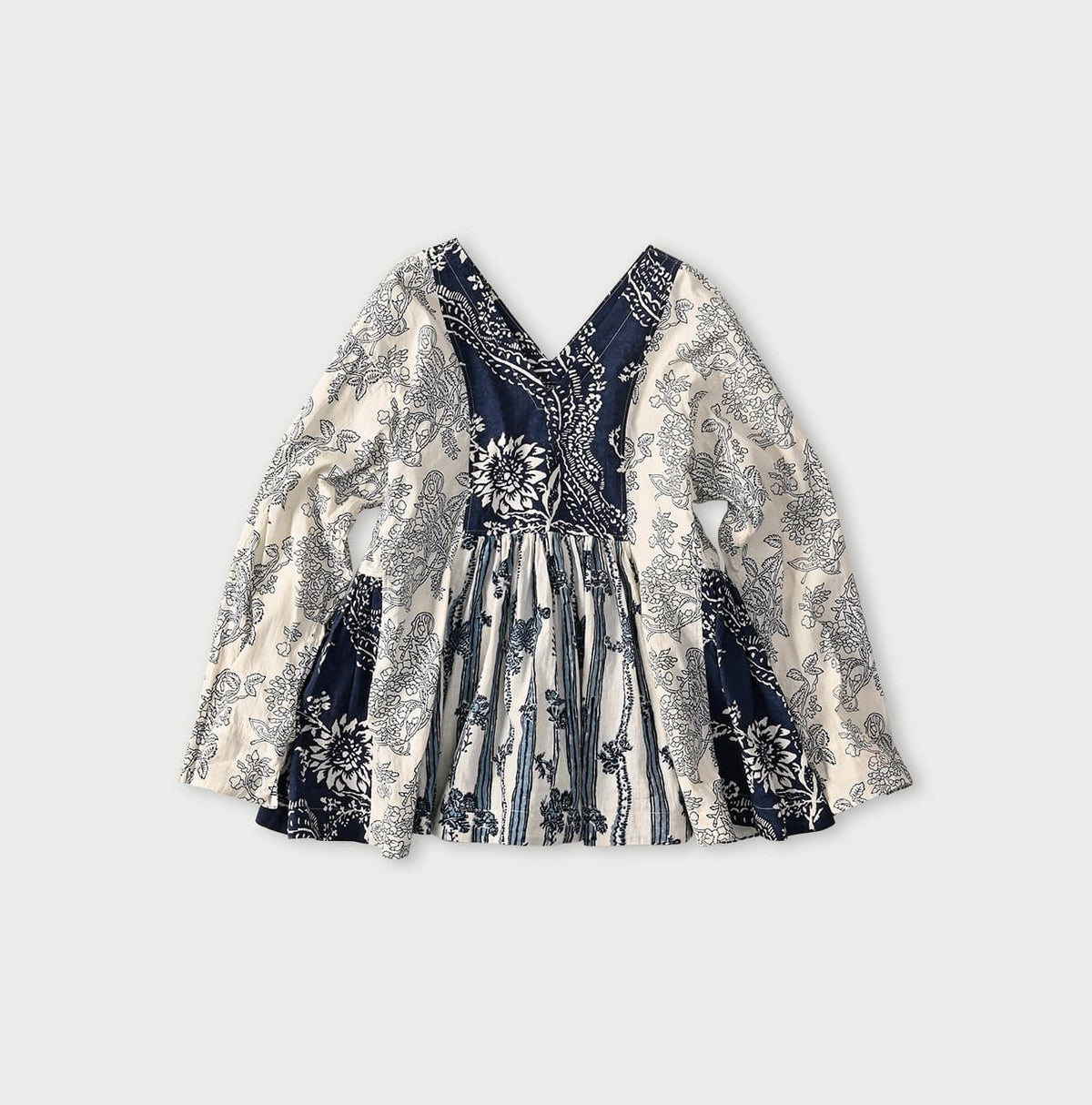 45R Khadi Block-Print Patchwork Blouse