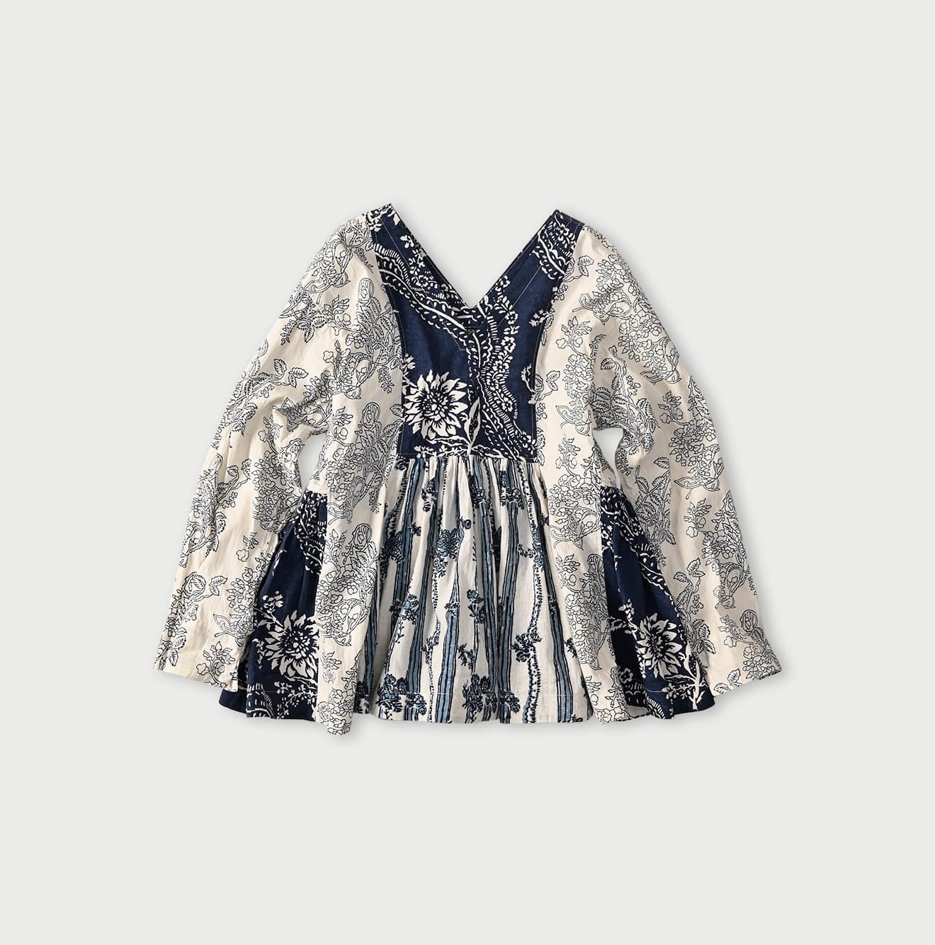 45R Khadi Block-Print Patchwork Blouse