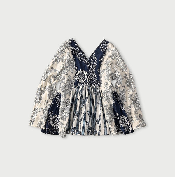 45R Khadi Block-Print Patchwork Blouse