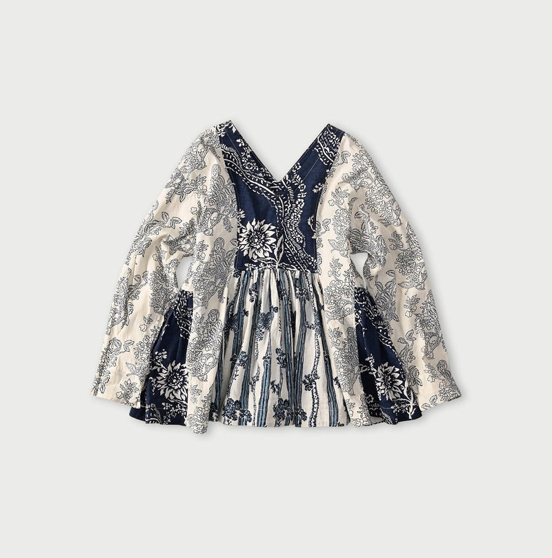 45R Khadi Block-Print Patchwork Blouse - Image 2