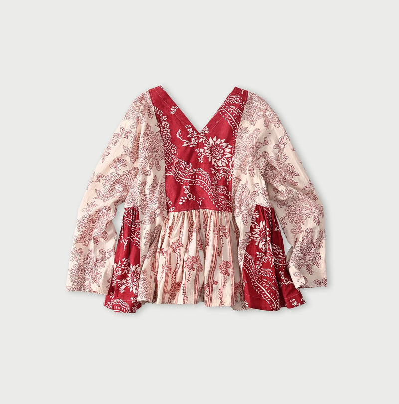 45R Khadi Block-Print Patchwork Blouse - Image 11