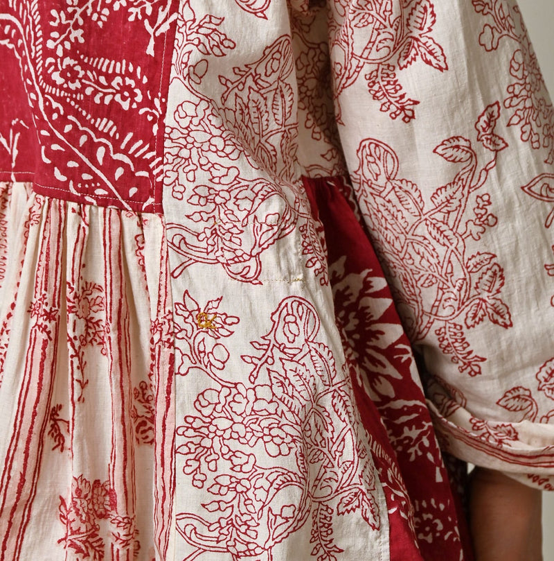 45R Khadi Block-Print Patchwork Blouse - Image 12