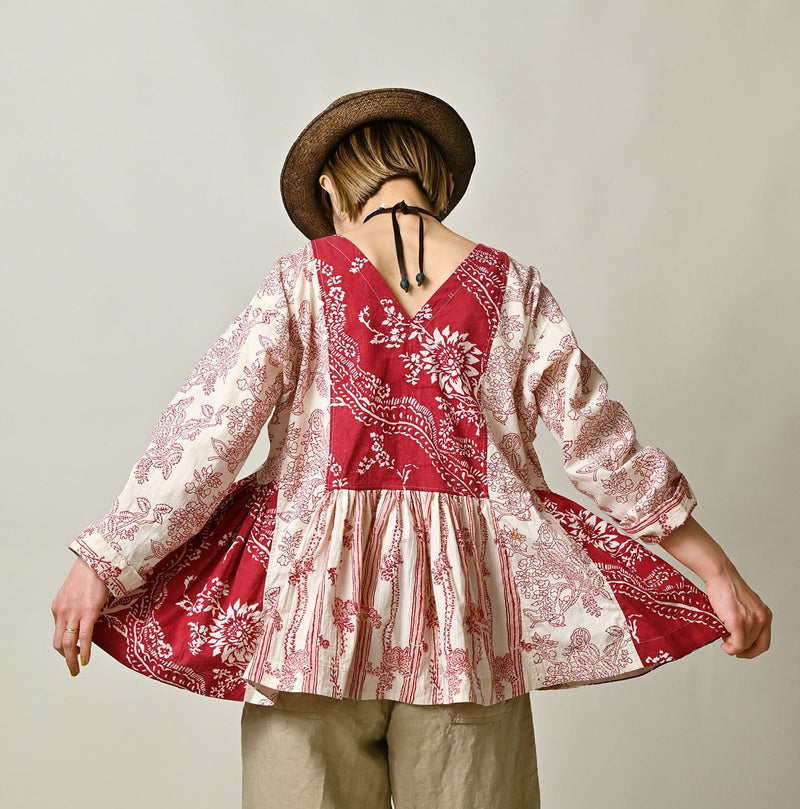 45R Khadi Block-Print Patchwork Blouse - Image 6