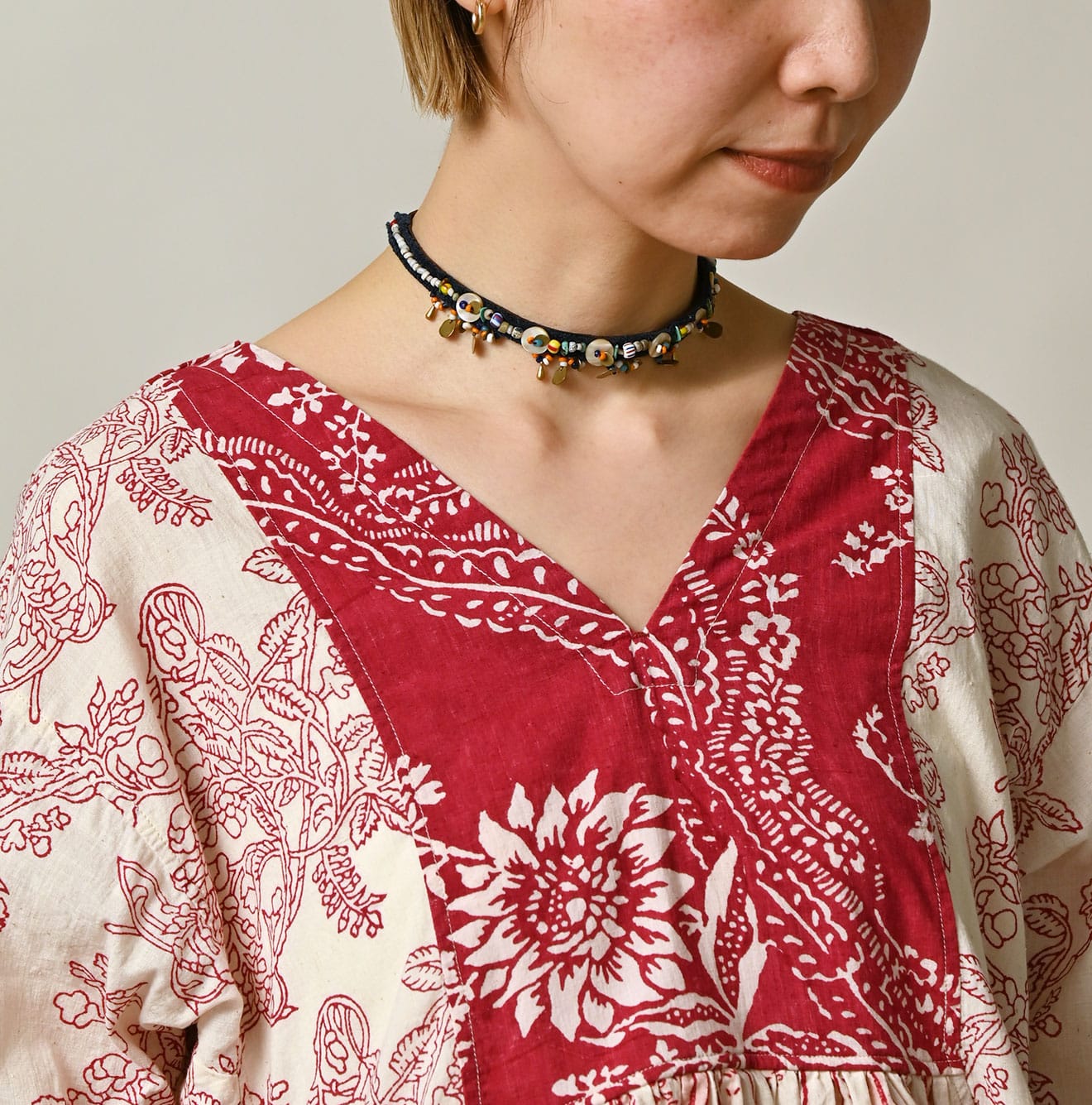 45R Khadi Block-Print Patchwork Blouse - Image 8