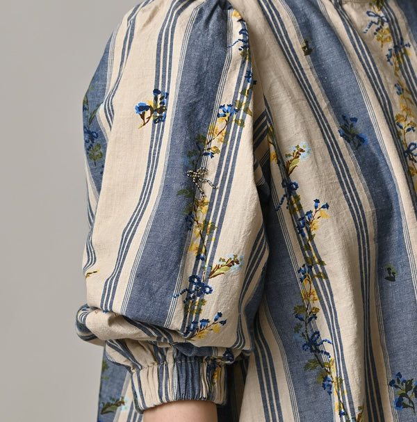 45R Khadi Ox Sajiki Puff Sleeve Blouse