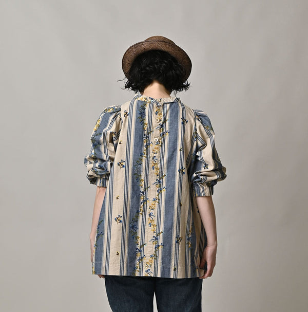 45R Khadi Ox Sajiki Puff Sleeve Blouse