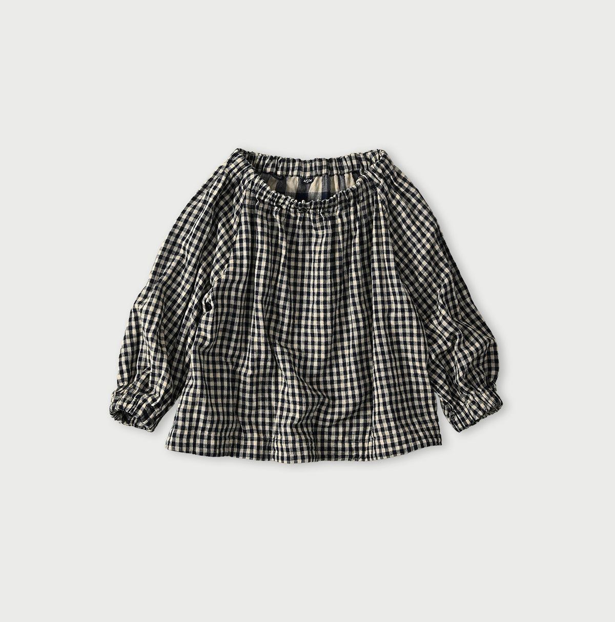 45R Indigo Doublecloth Shirring Blouse