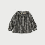 45R Indigo Doublecloth Shirring Blouse