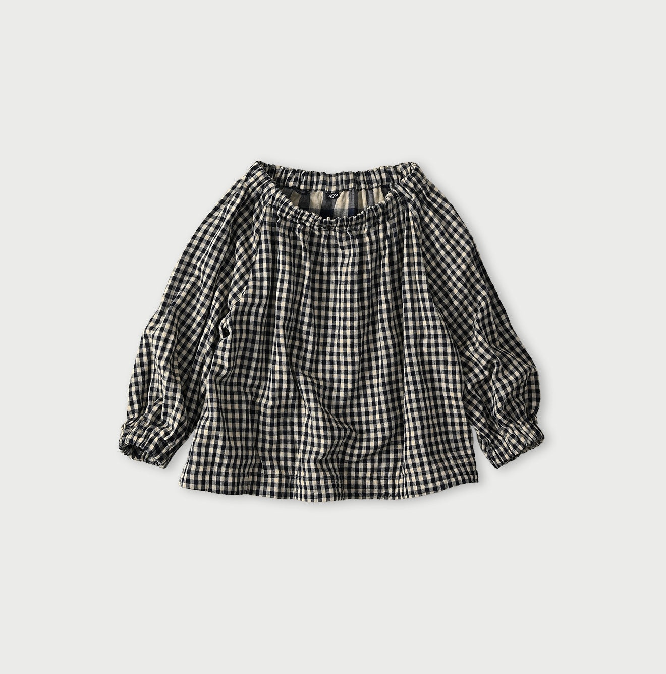 45R Indigo Doublecloth Shirring Blouse - Image 1