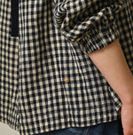 45R Indigo Doublecloth Shirring Blouse