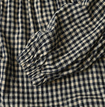 45R Indigo Doublecloth Shirring Blouse