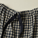 45R Indigo Doublecloth Shirring Blouse