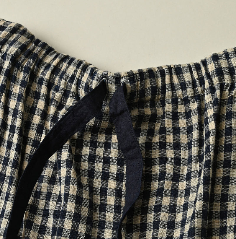 45R Indigo Doublecloth Shirring Blouse - Image 15