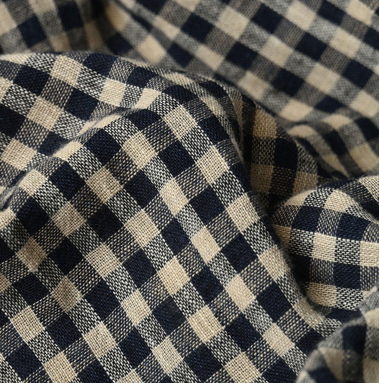 45R Indigo Doublecloth Shirring Blouse