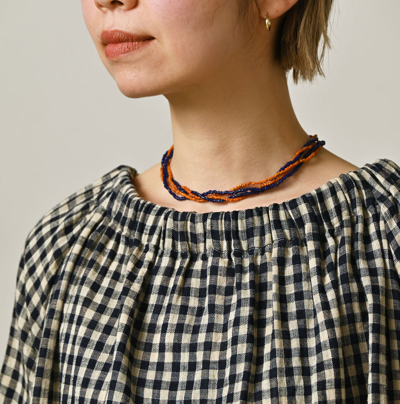 45R Indigo Doublecloth Shirring Blouse - Image 7