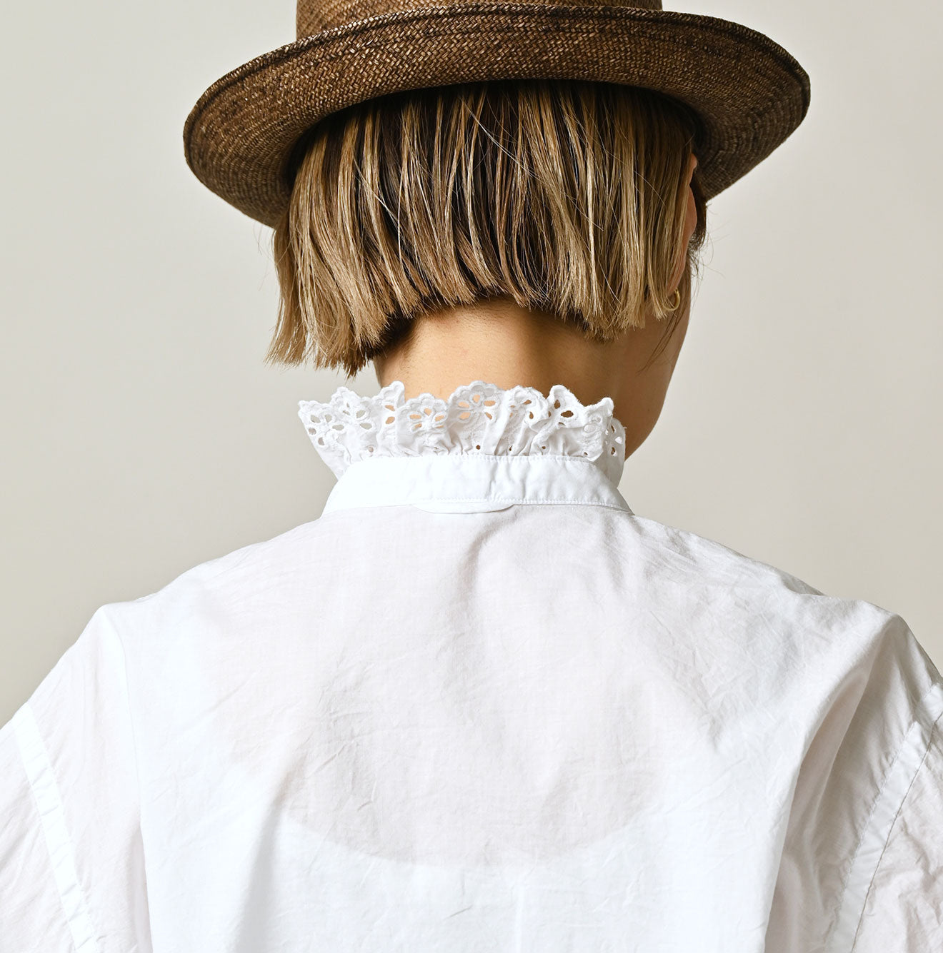 45R Supima Batiste Cutwork Blouse (White)