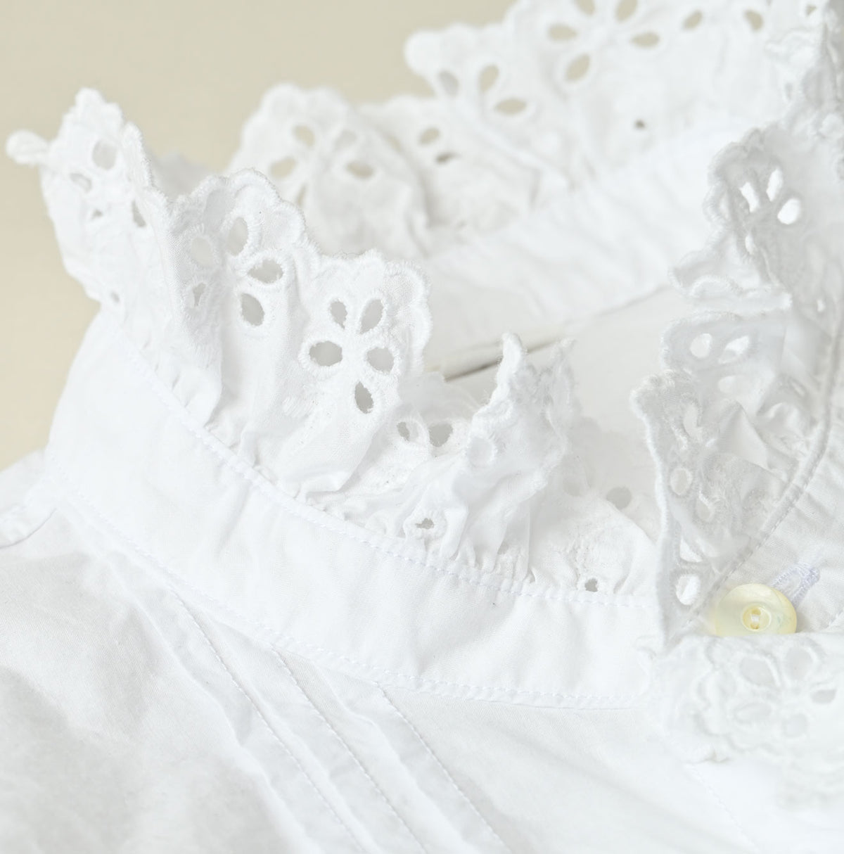 45R Supima Batiste Cutwork Blouse (White)