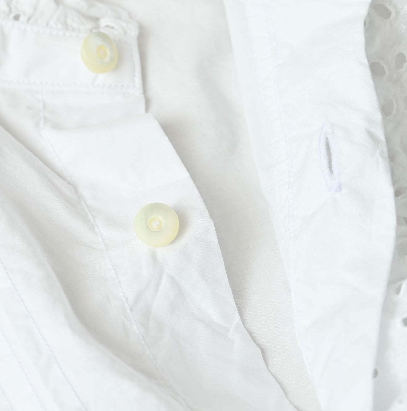 45R Supima Batiste Cutwork Blouse (White)