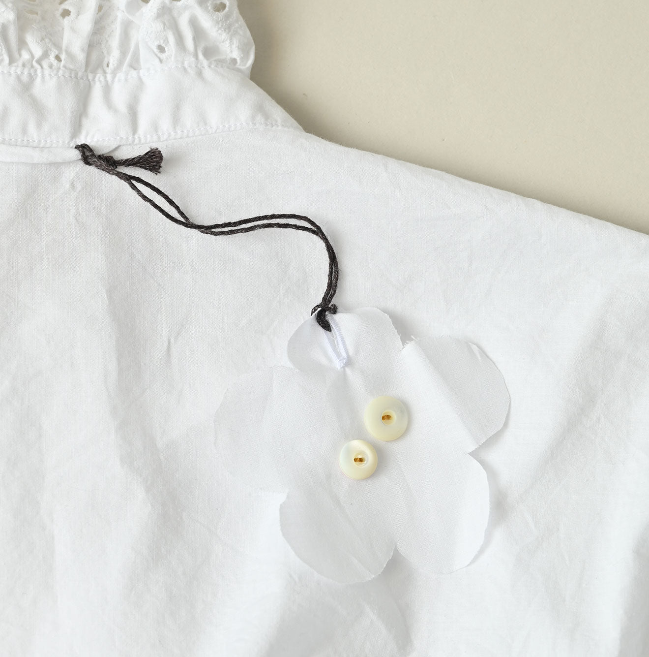 45R Supima Batiste Cutwork Blouse (White)