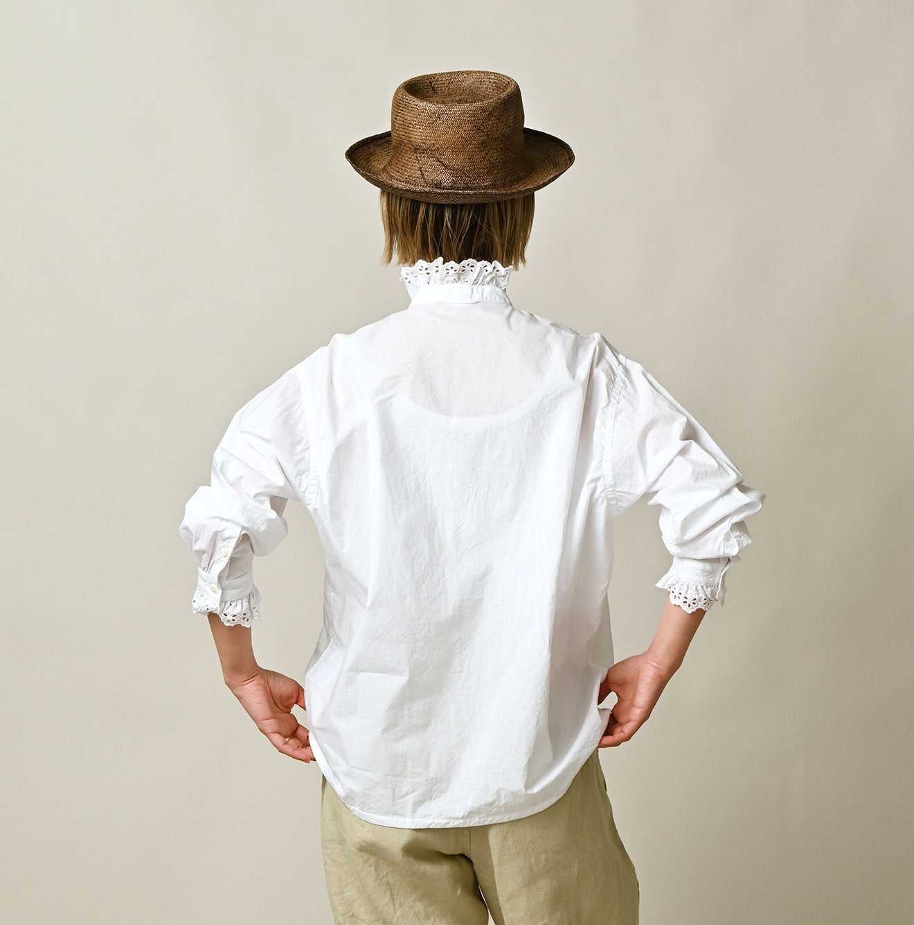 45R Supima Batiste Cutwork Blouse (White)