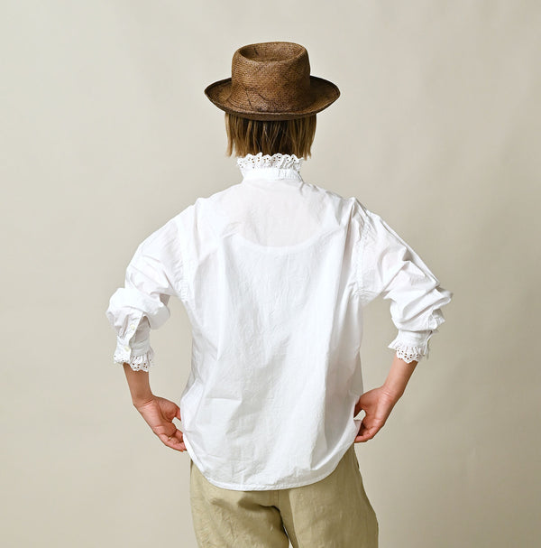 45R Supima Batiste Cutwork Blouse (White)