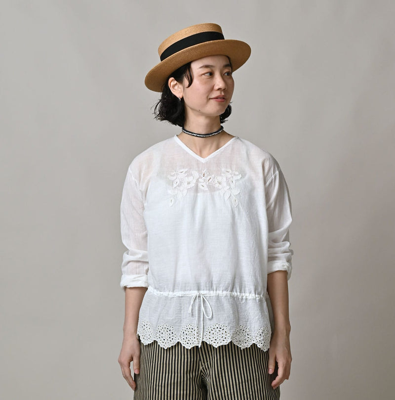 45R Khadi Peplum Cutwork Embroidery M-Shirt