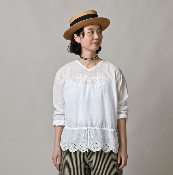 45R Khadi Peplum Cutwork Embroidery M-Shirt