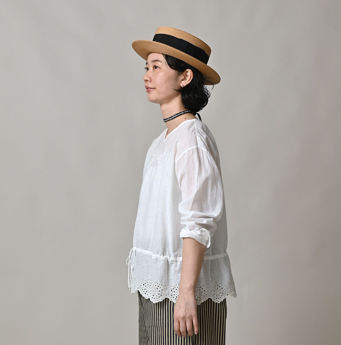 45R Khadi Peplum Cutwork Embroidery M-Shirt - Image 4