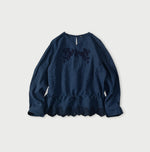 45R Ai Indigo Khadi Peplum Cutwork Embroidery M-Shirt