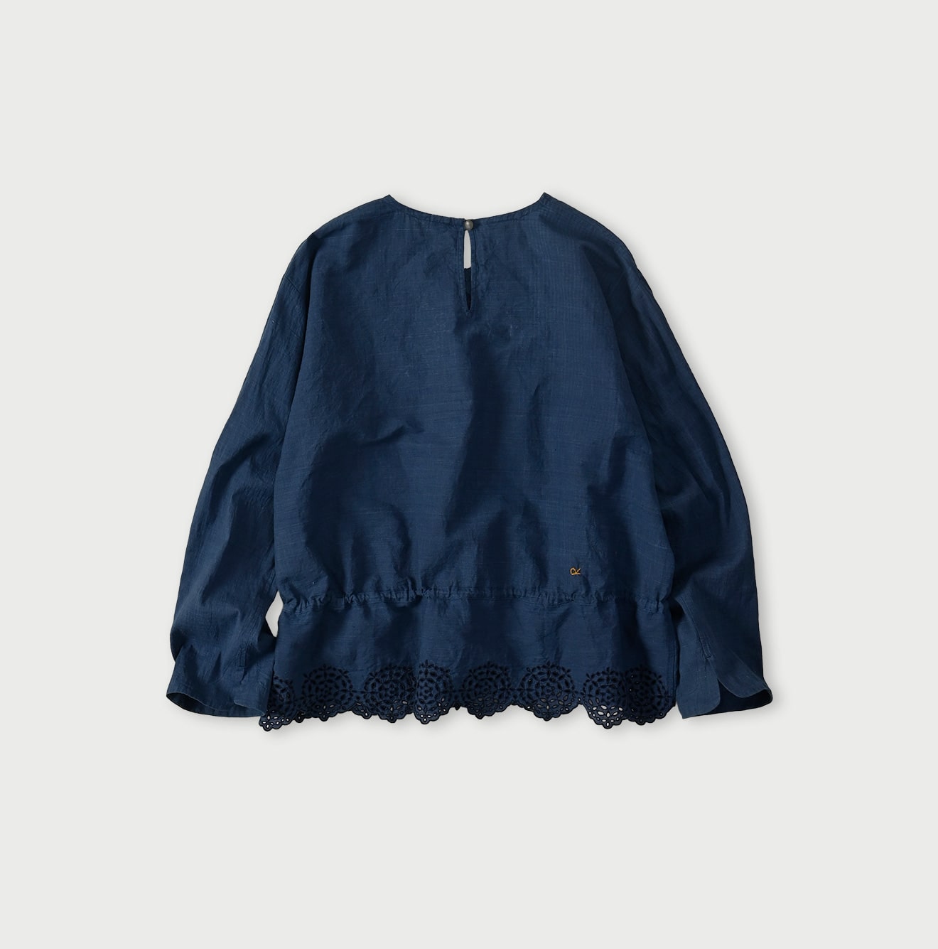 45R Ai Indigo Khadi Peplum Cutwork Embroidery M-Shirt