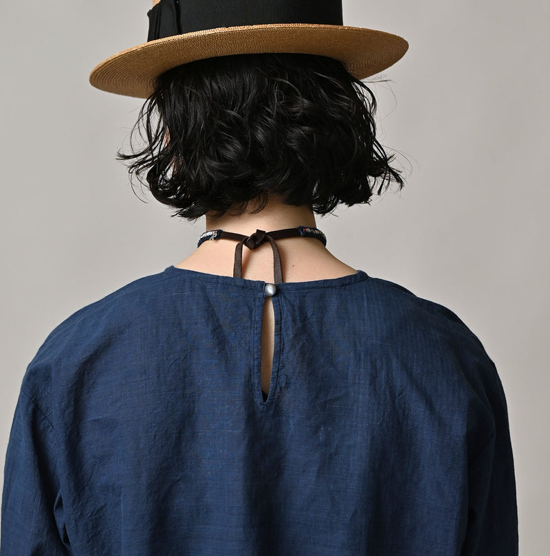 45R Ai Indigo Khadi Peplum Cutwork Embroidery M-Shirt - Image 10