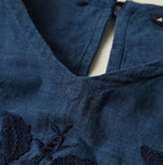 45R Ai Indigo Khadi Peplum Cutwork Embroidery M-Shirt