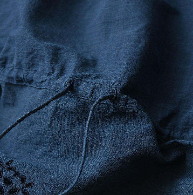 45R Ai Indigo Khadi Peplum Cutwork Embroidery M-Shirt - Image 16