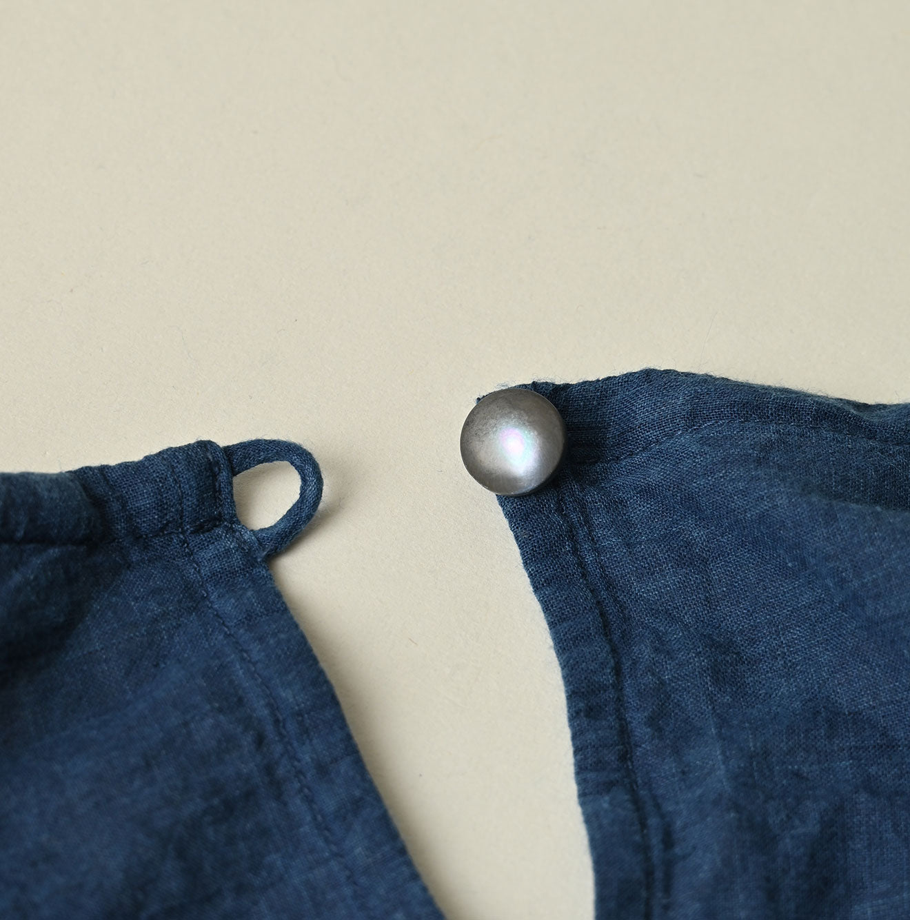 45R Ai Indigo Khadi Peplum Cutwork Embroidery M-Shirt