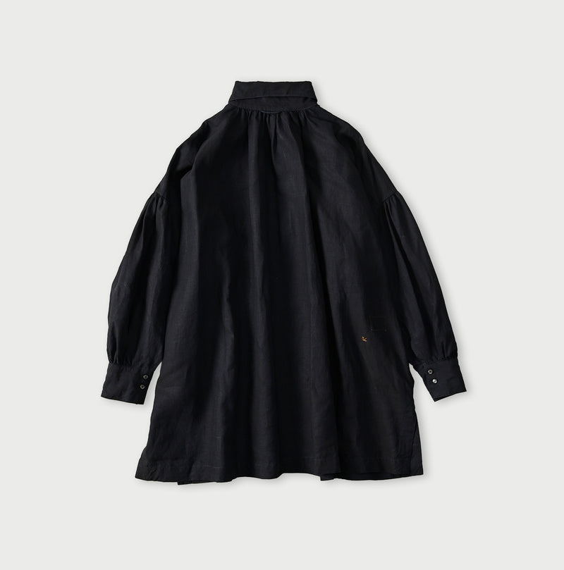 Indigo 60 Linen Smock Shirt - Image 11