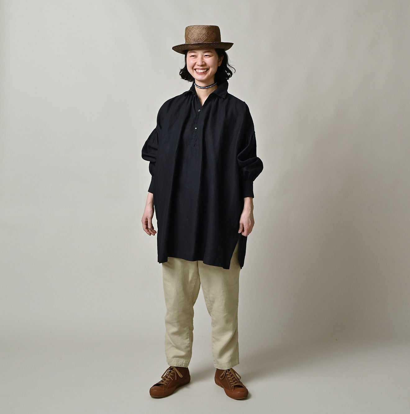 Indigo 60 Linen Smock Shirt - Image 2