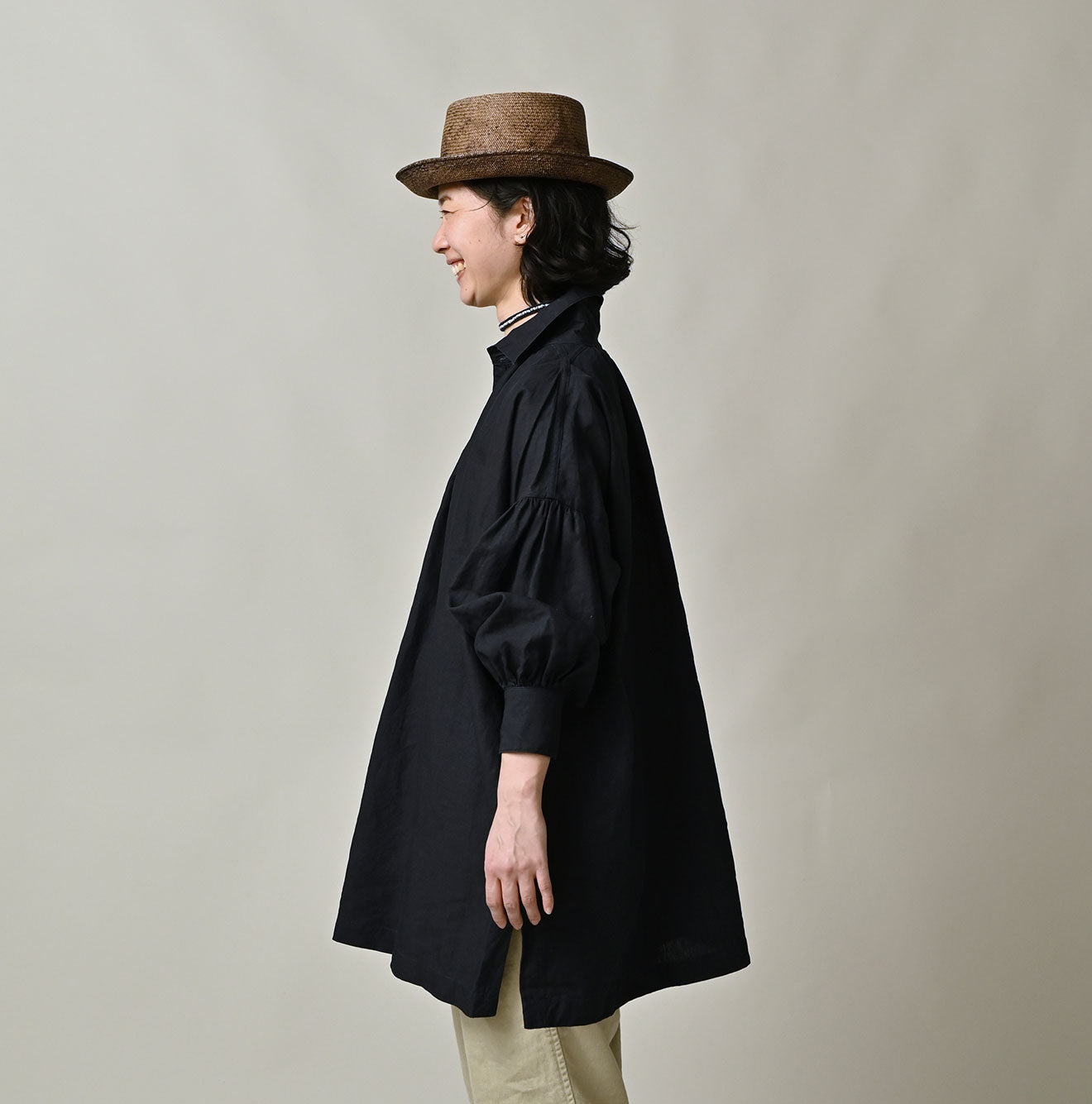 Indigo 60 Linen Smock Shirt - Image 4