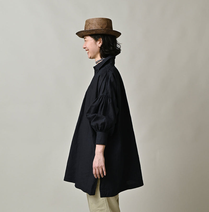 Indigo 60 Linen Smock Shirt - Image 4