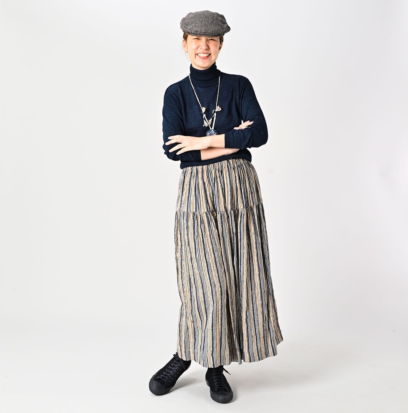 45R Silk Tanba-cloth Tiered Skirt