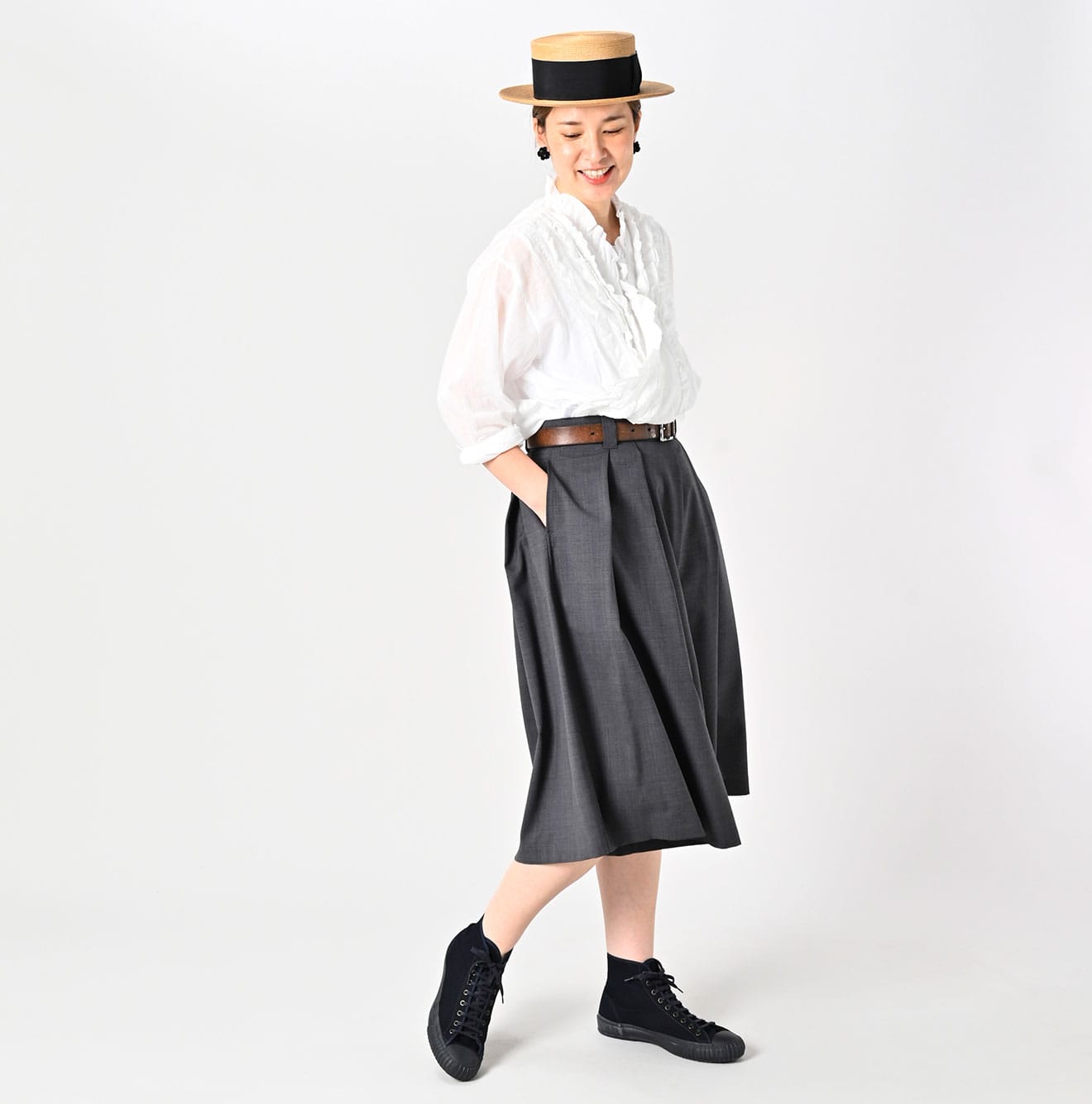 45R Summer Wool Culottes Skirt