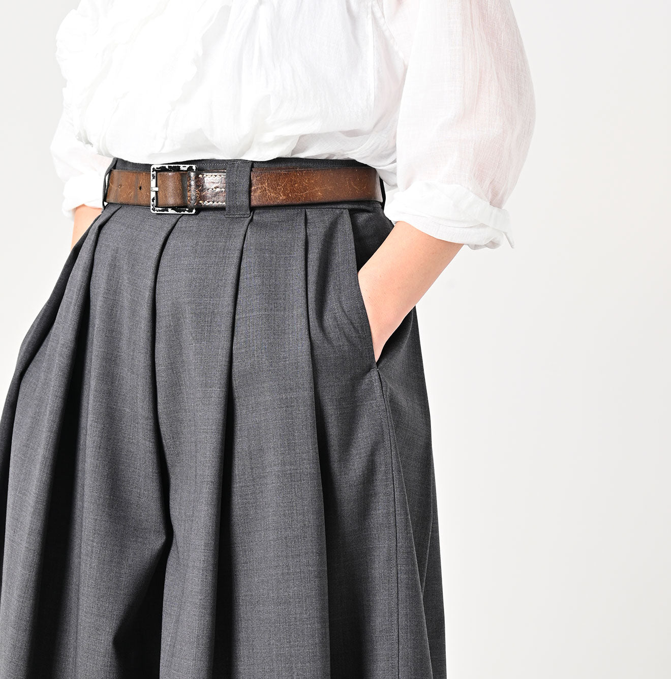 45R Summer Wool Culottes Skirt