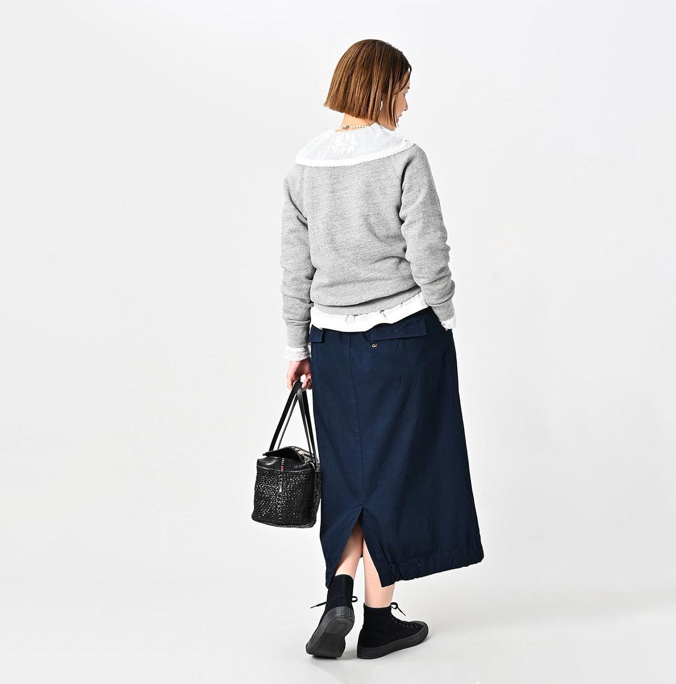 Indigo Gabardine Chigo Skirt - 45R by 45rpm studio