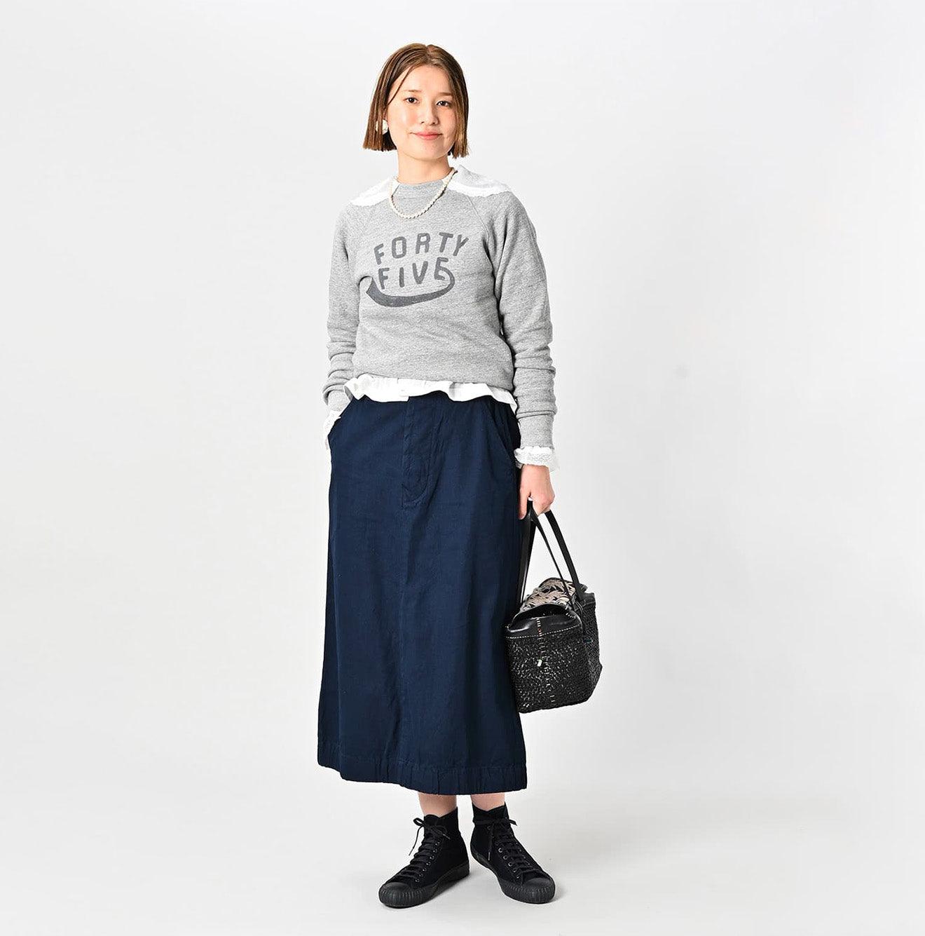 Indigo Gabardine Chigo Skirt - 45R by 45rpm studio