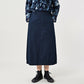 45R Indigo Gabardine Chigo Skirt