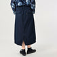 45R Indigo Gabardine Chigo Skirt