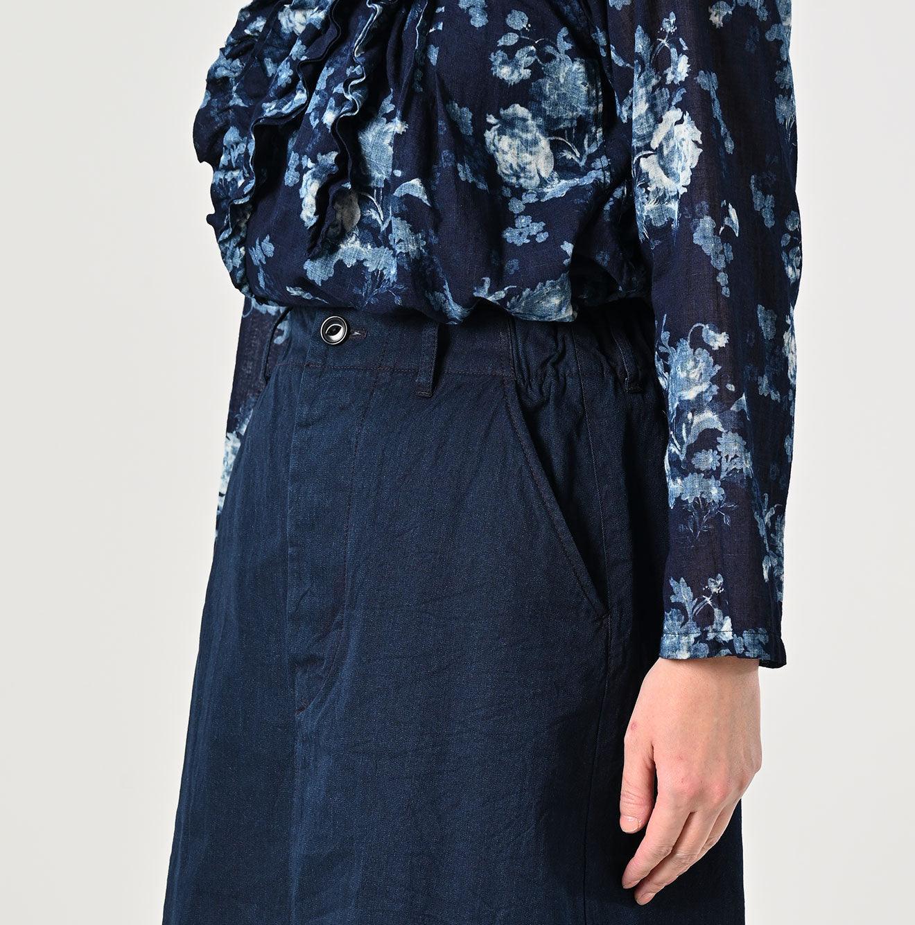 Indigo Gabardine Chigo Skirt - 45R by 45rpm studio - Image 10