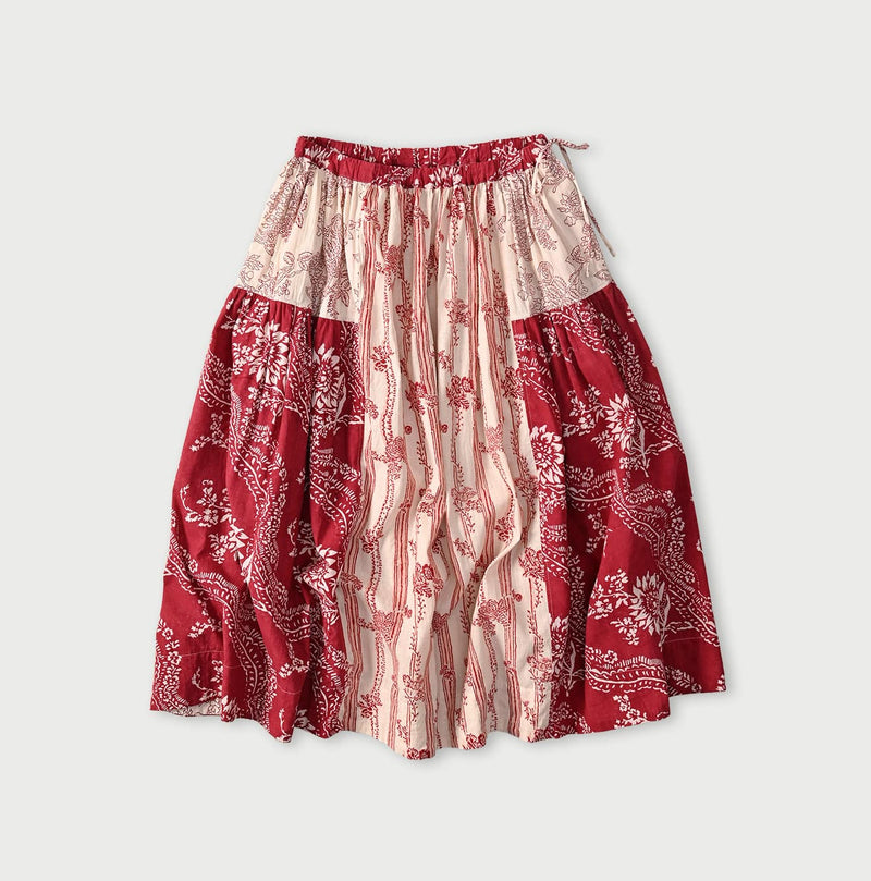45R Khadi Block-Print Patchwork Skirt